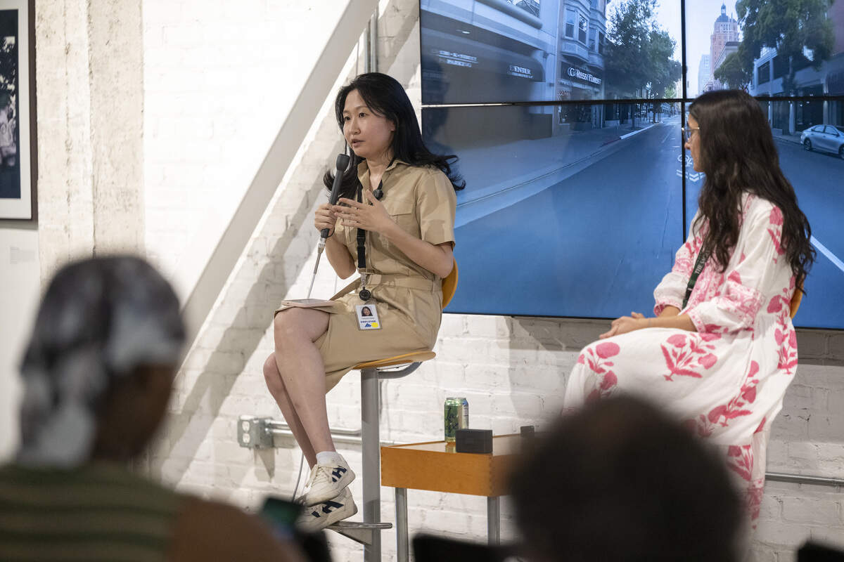 Sacramento Bee Education Reporter Chaewon Chung answers a question during a back to school Q&A session with Tarini Mehta, a higher education reporter, at The Sacramento Bee’s office in Sacramento on Tuesday, Aug. 4, 2026.